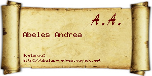 Abeles Andrea névjegykártya